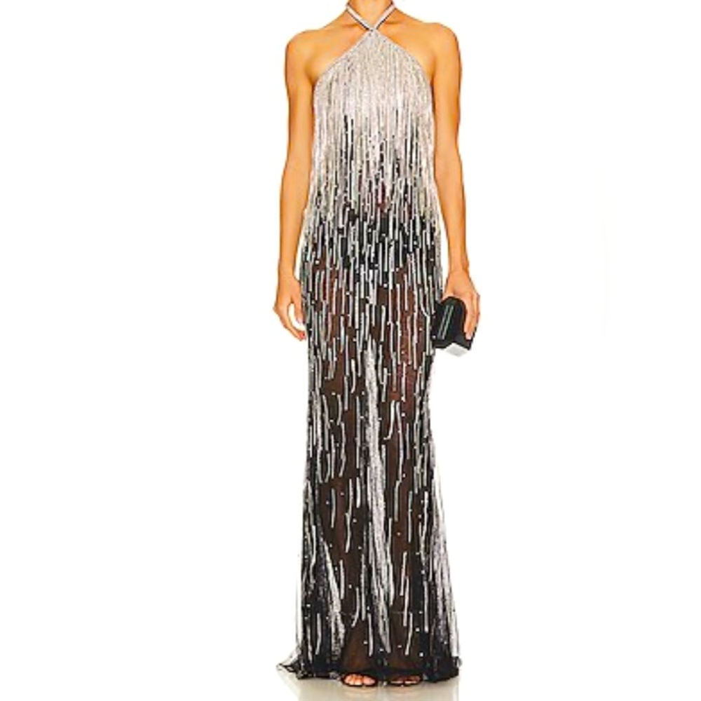 RETROFETE BELLE EMBELLISHED FRINGE DRESS